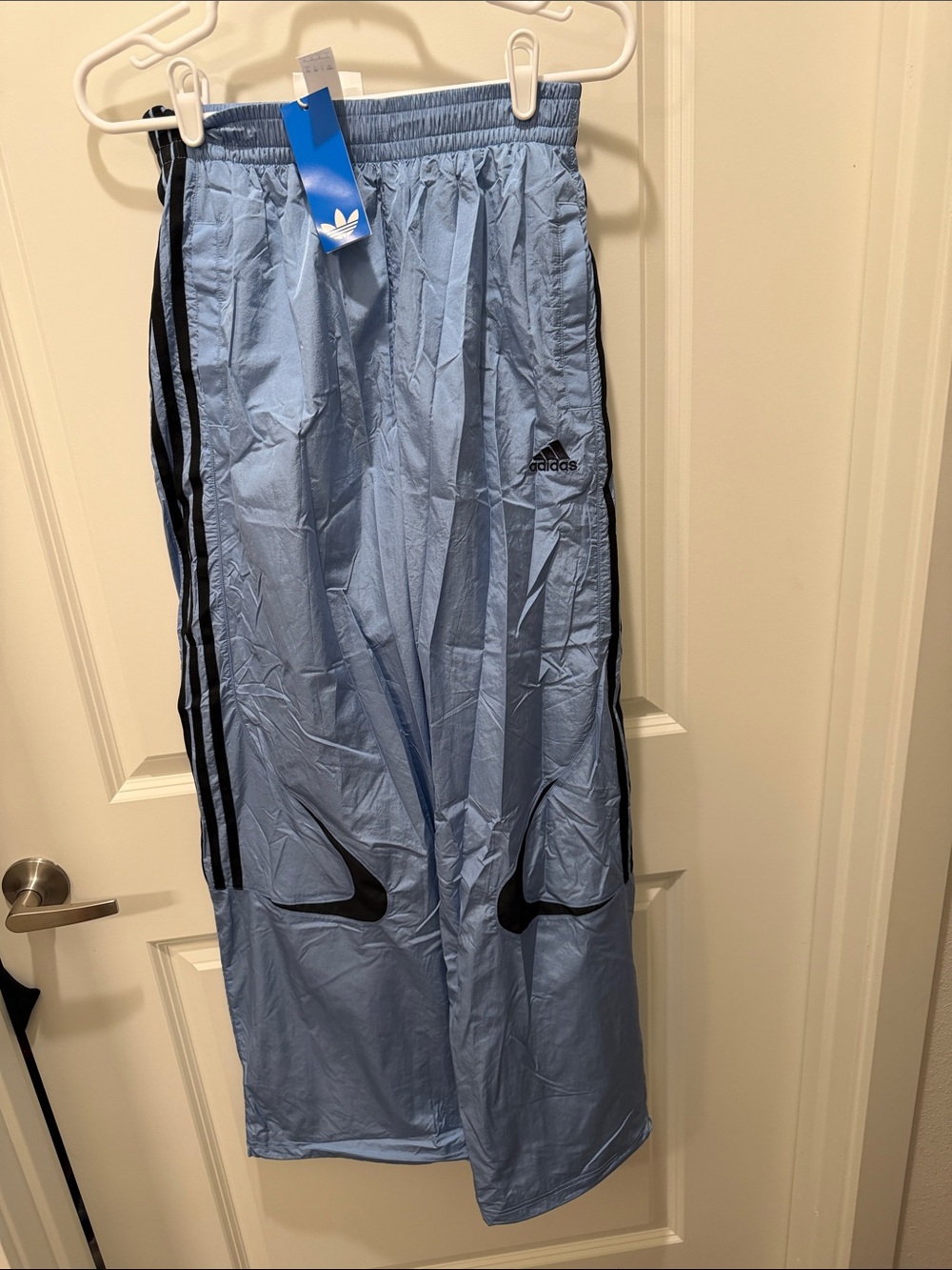 adidas Light Blue Track Pants with Black Accents